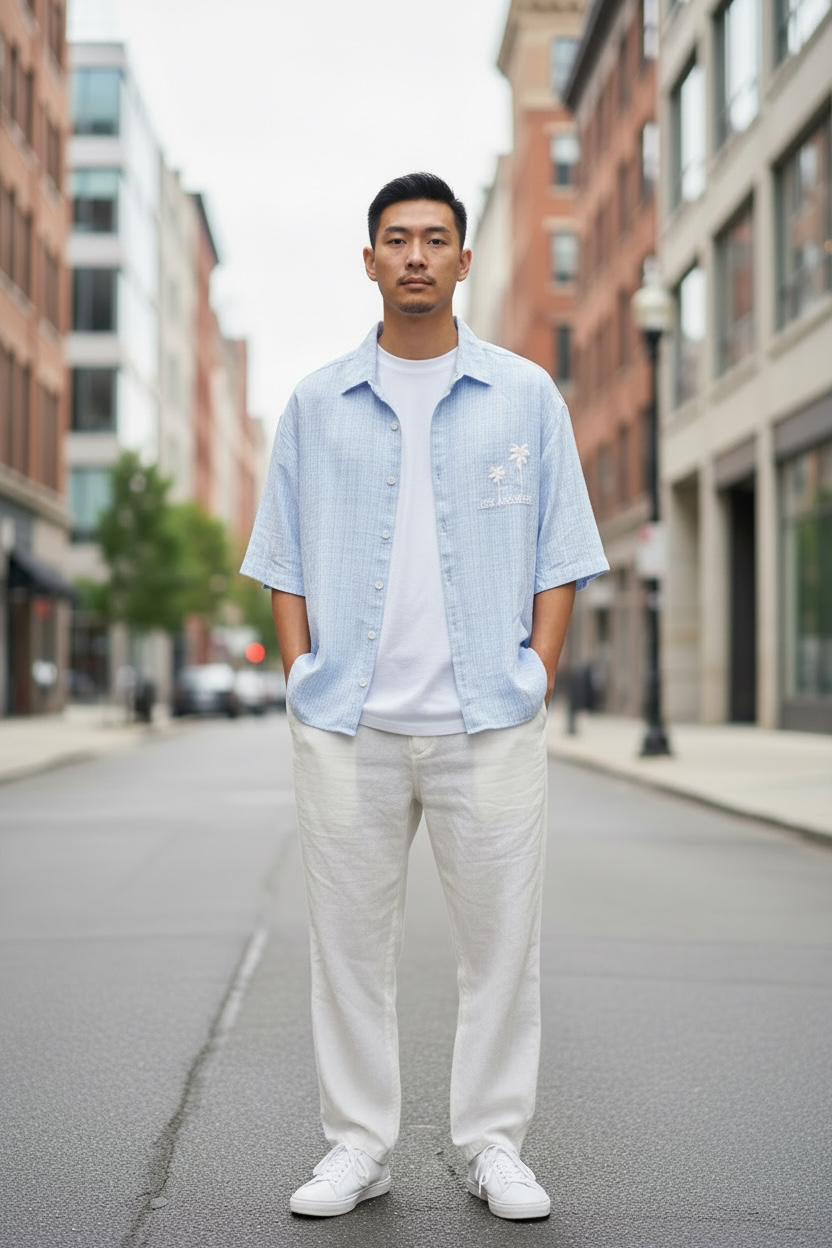 LA Palm Resort Shirt – Blue