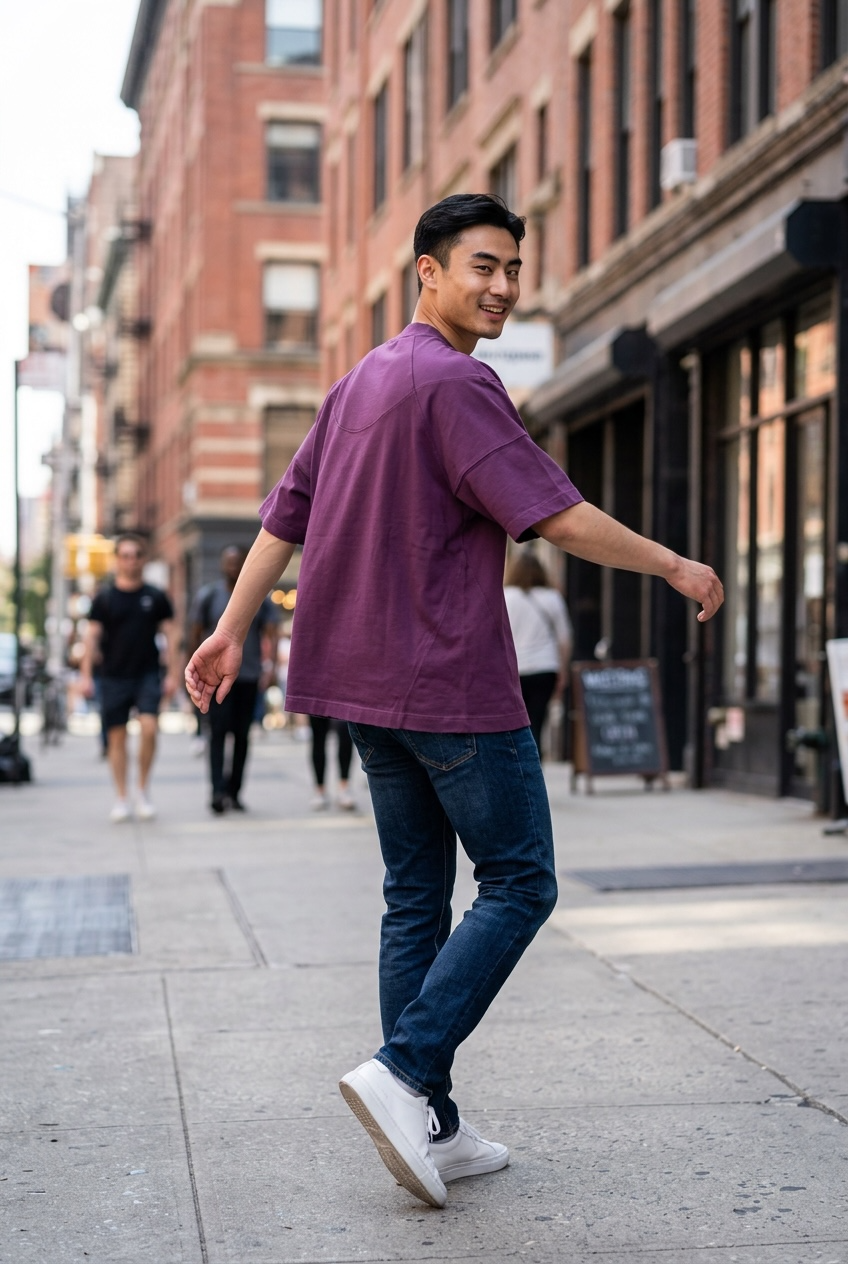 Urban Oversized Tee - Purple