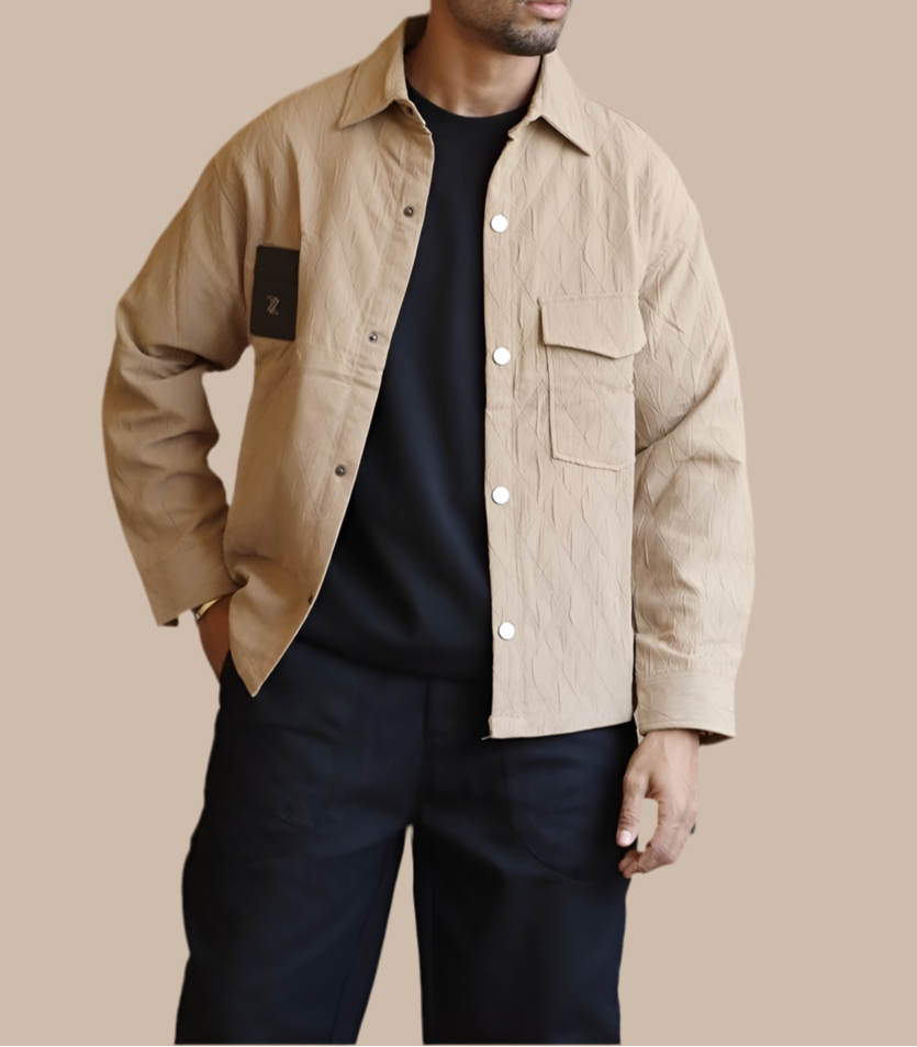Men’s Oversize Solid Shirt with Long sleeve