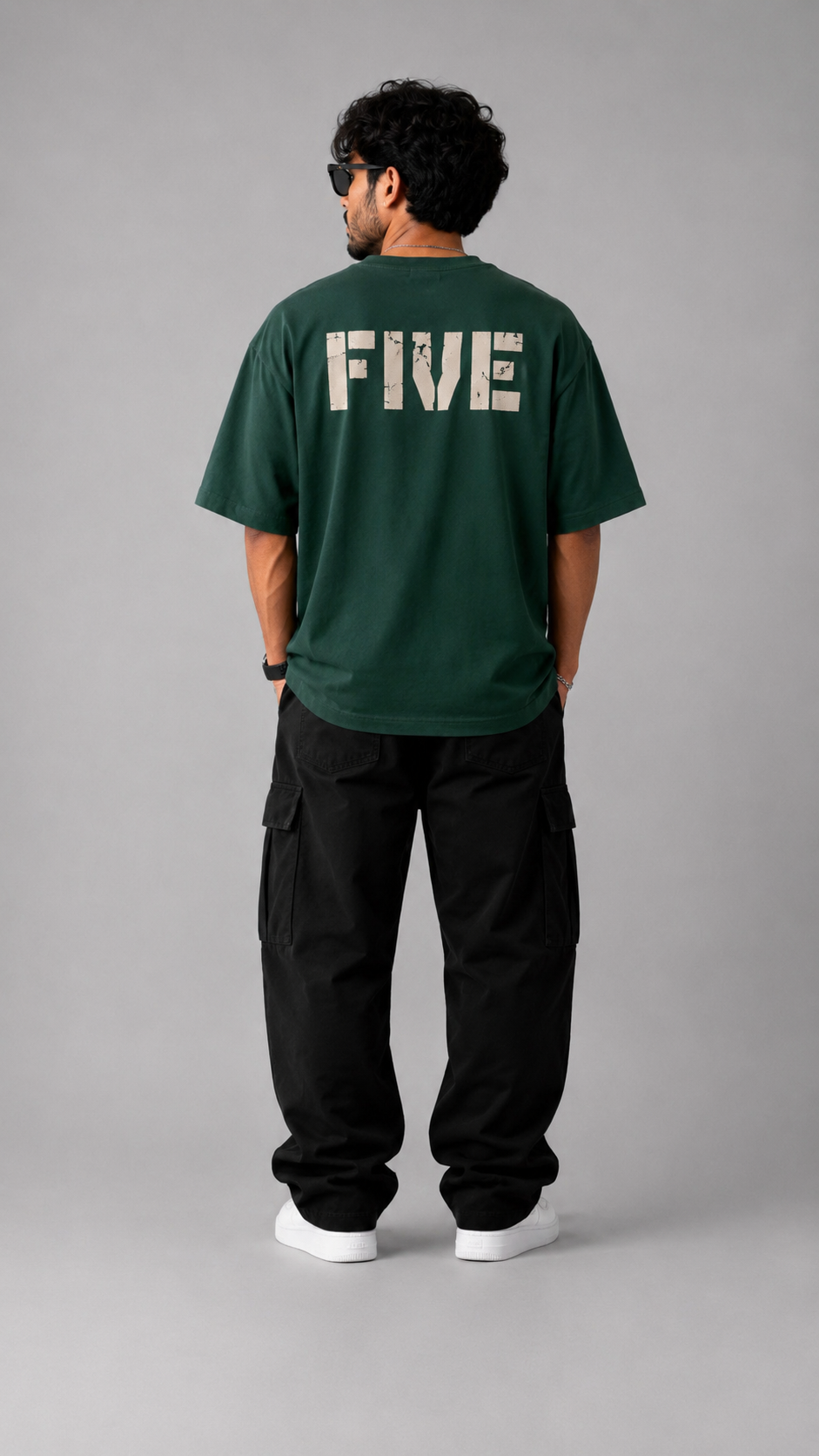 FIVE Premium Oversized Cotton Tee – Forest Green