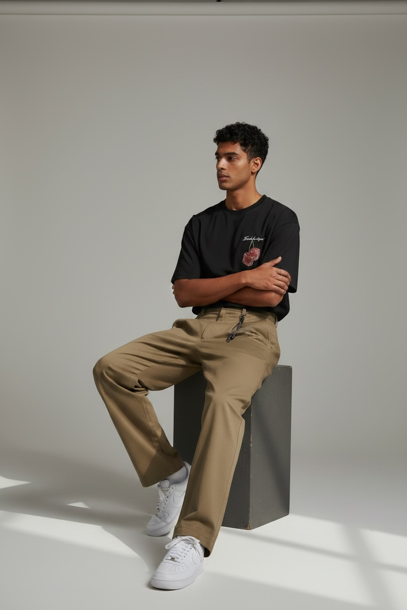 Dülmen Signature Wide-Leg Pants- Khaki