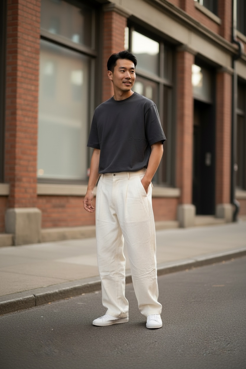 Coastal Wide-Leg Trousers – Ivory