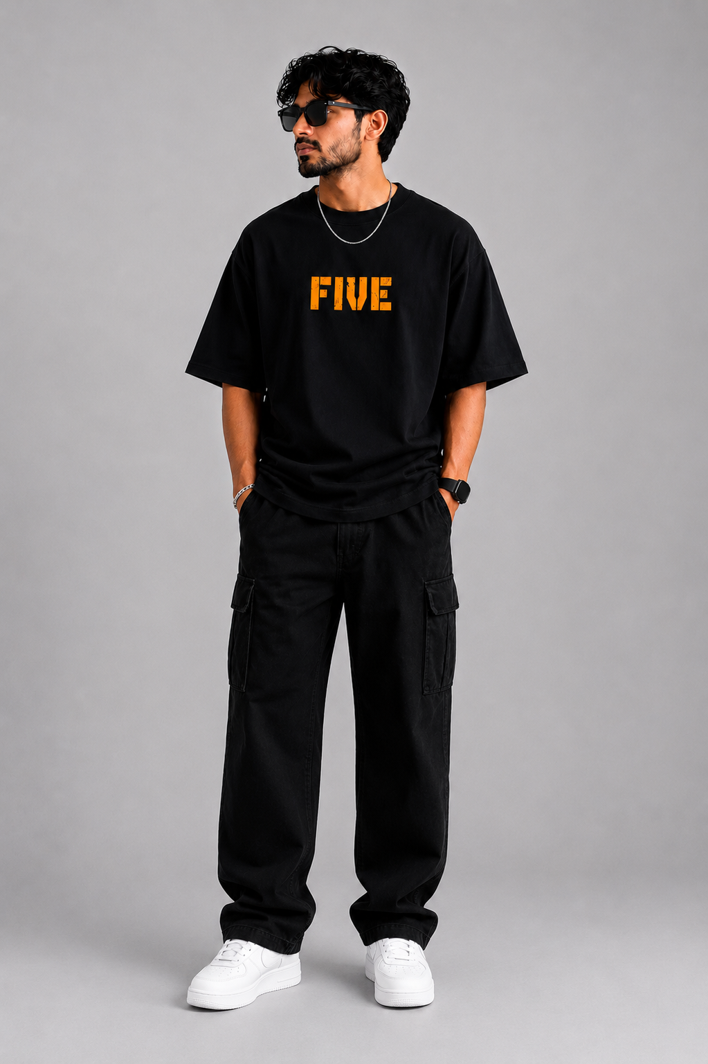FIVE Oversized Tee – Black