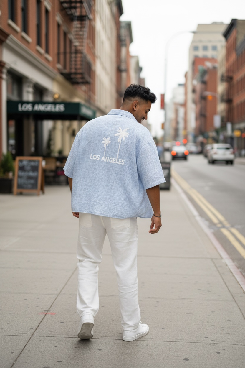 LA Palm Resort Shirt – Blue
