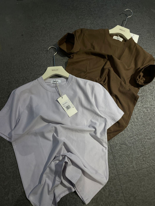 2-Pack Crew Neck T-shirt Grey & Brown
