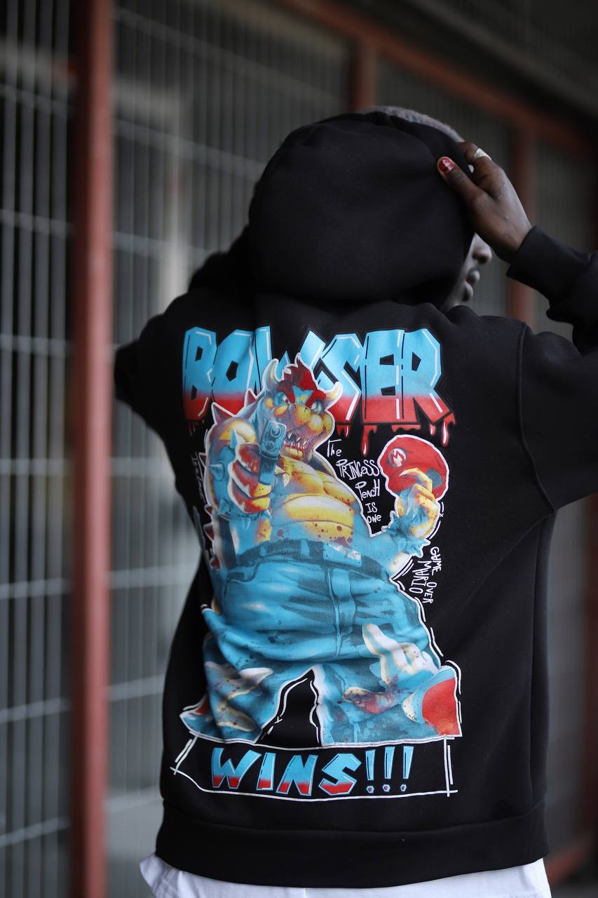 Mario Bowser Baski Printed Hoodie