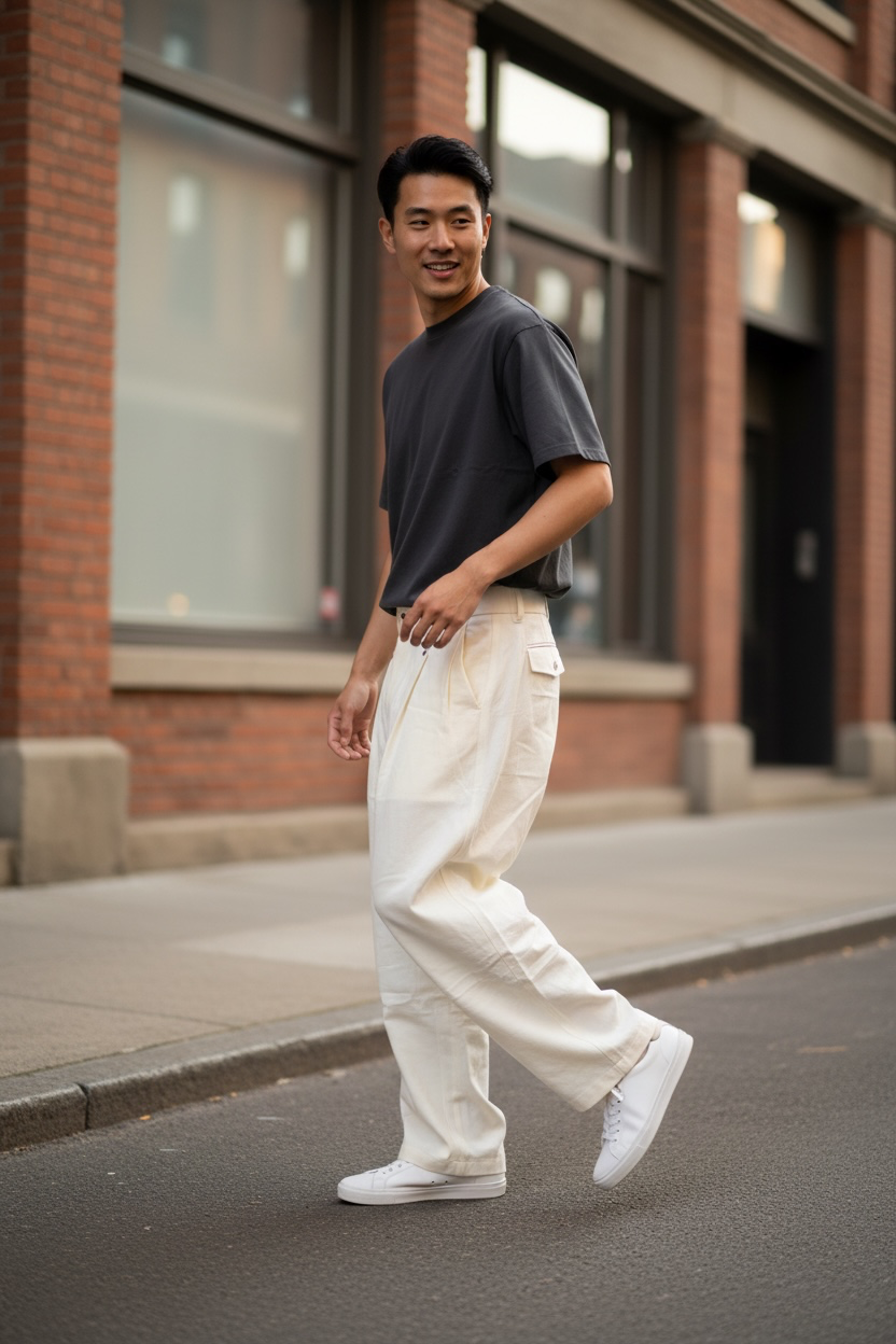 Coastal Wide-Leg Trousers – Ivory