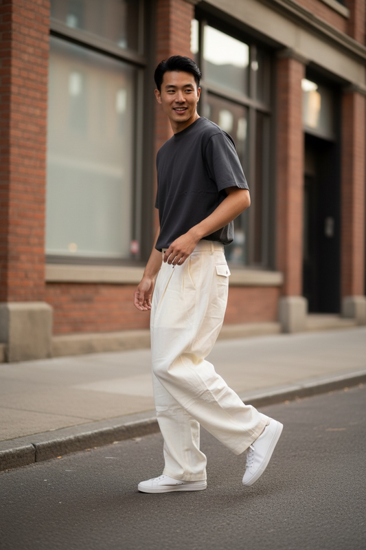 Coastal Wide-Leg Trousers – Ivory