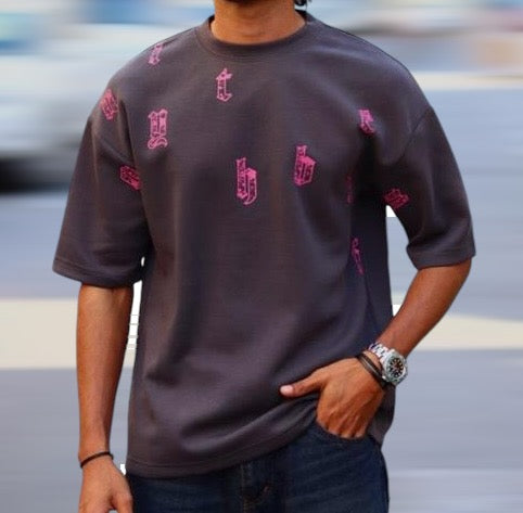Alphabet Print Oversized Tshirt