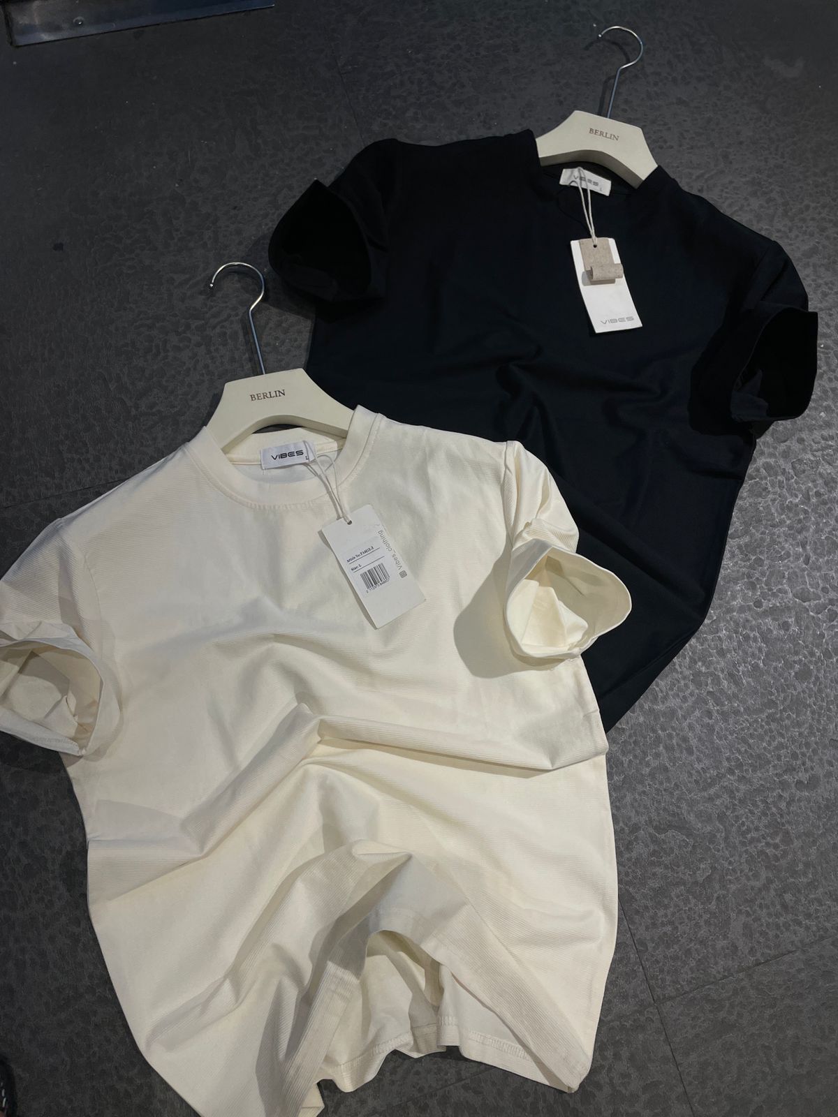 2-Pack Crew Neck T-shirt Off white & Black