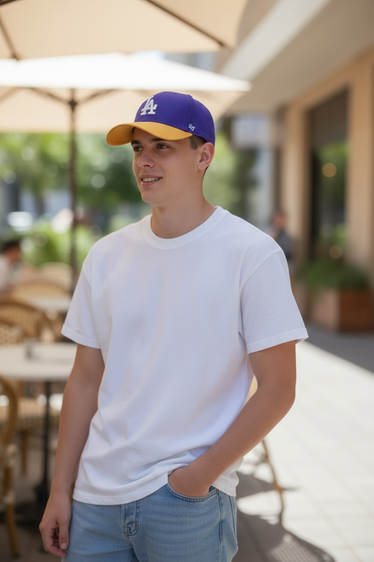 LA Premium Structured Cap – Purple & Gold