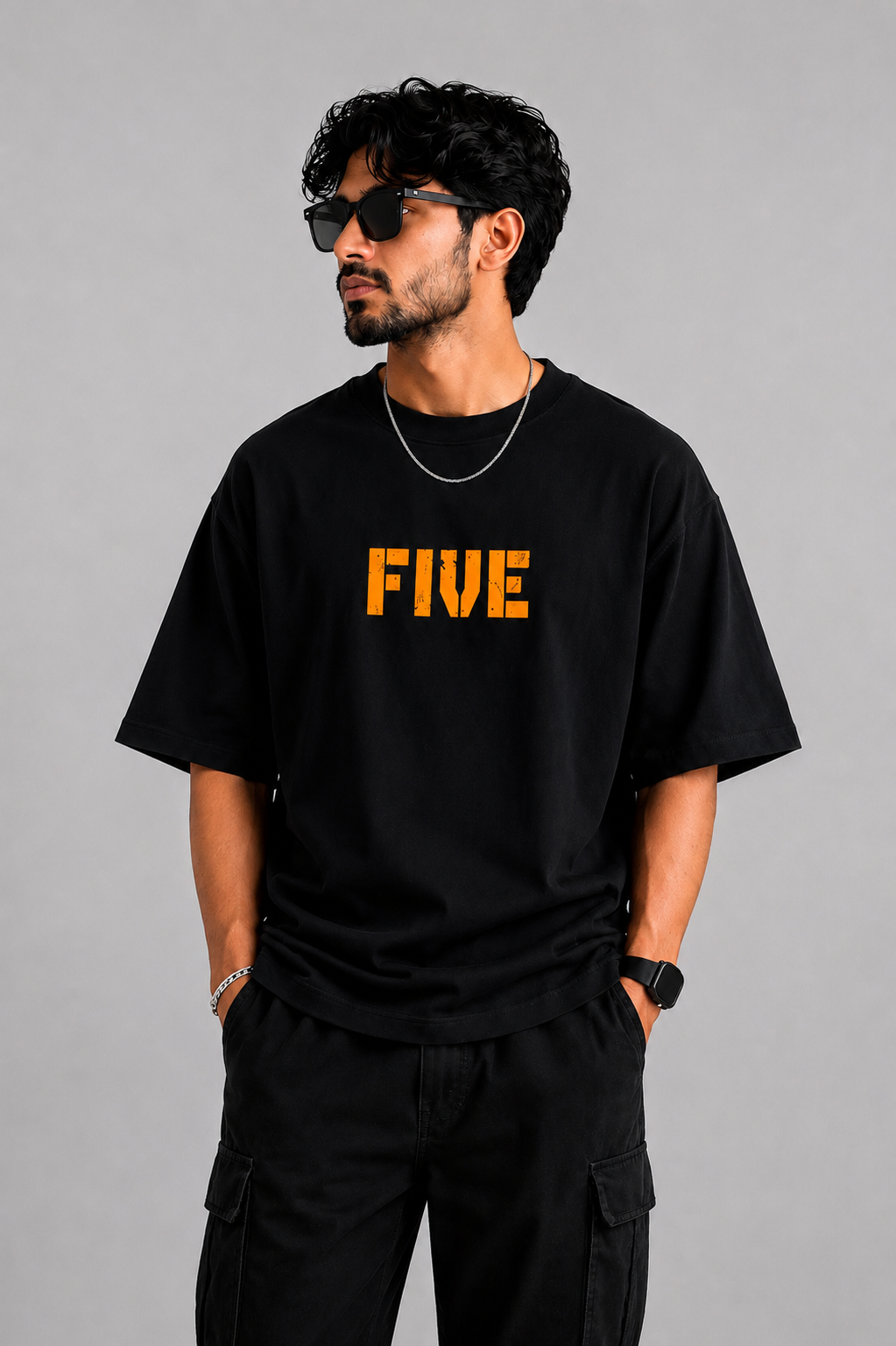 FIVE Oversized Tee – Black