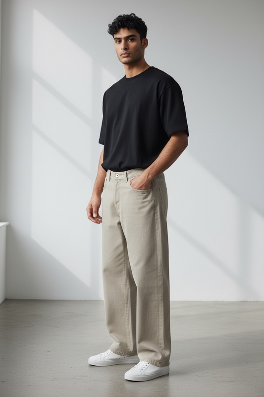 Ivory Straight-Leg Denim