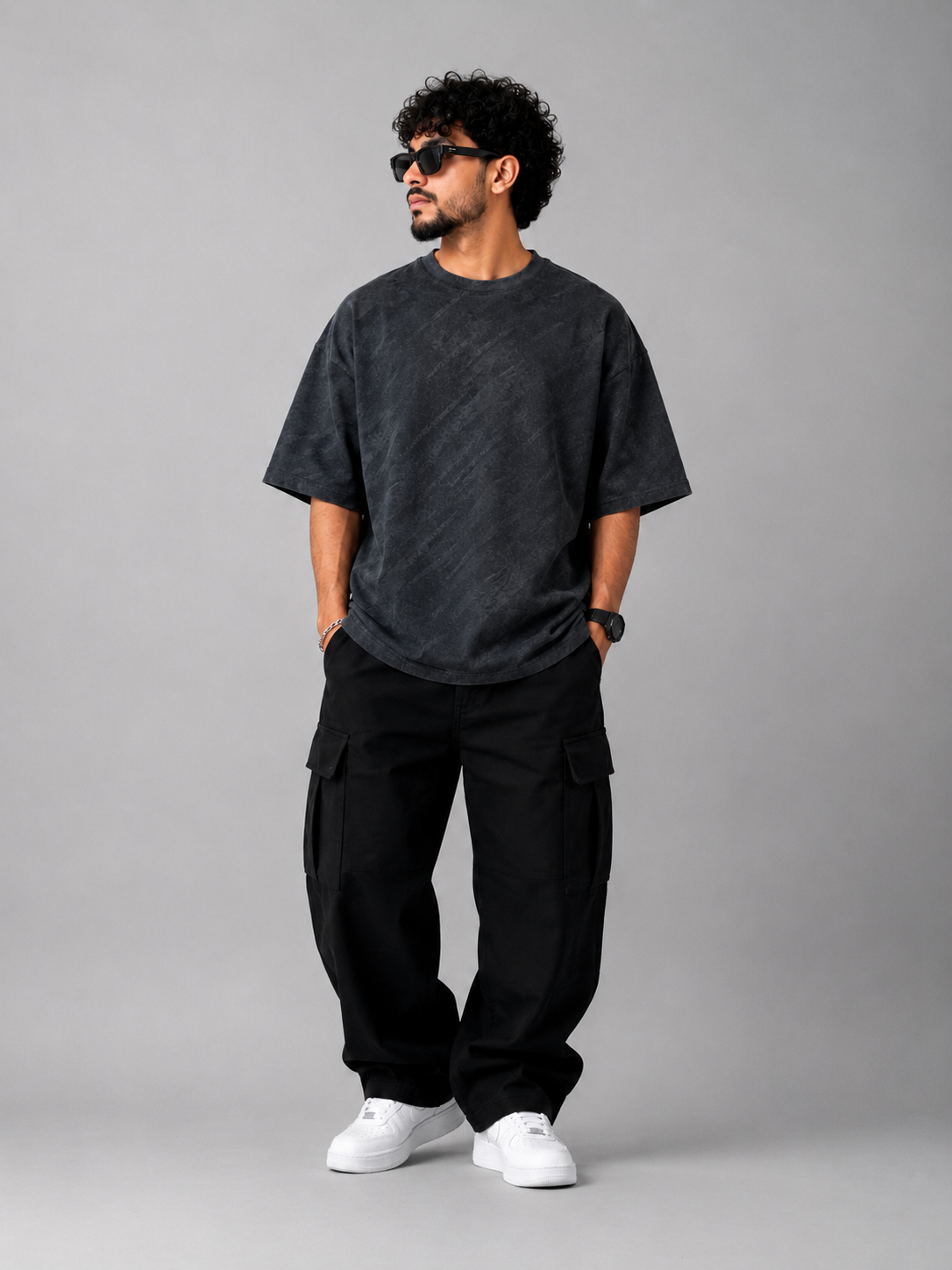 Dülmen Terra Wash Oversized Tee - Black
