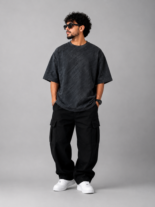 Dülmen Terra Wash Oversized Tee - Black