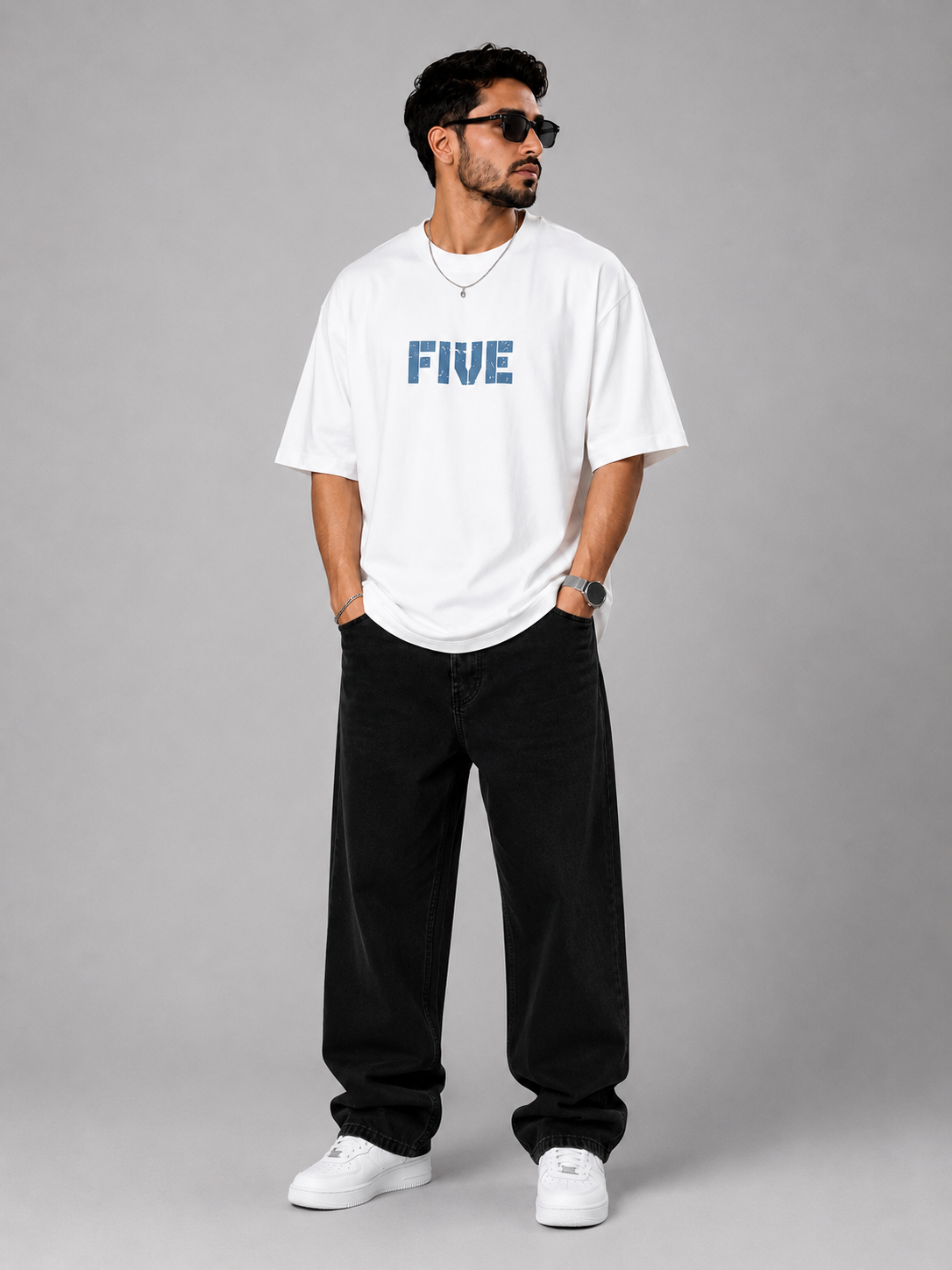 FIVE Oversized Tee – White